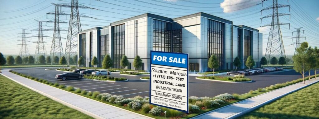 Dallas, TX commercial land for sale, offering extensive electrical capacity and development potential for data centers, with a strategic location near key power infrastructure.